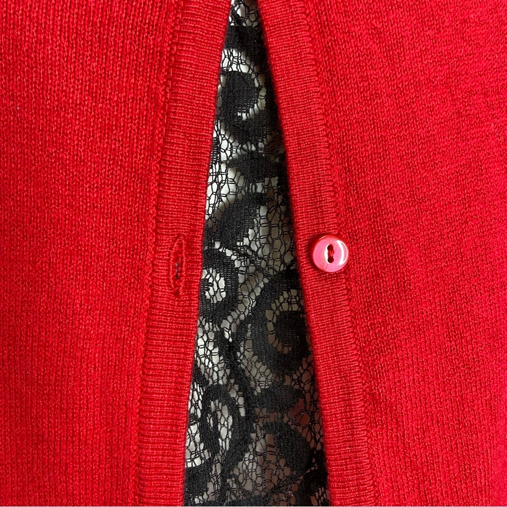 TORRID Lace Hem Pullover Sweater Split Button Bac… - image 12